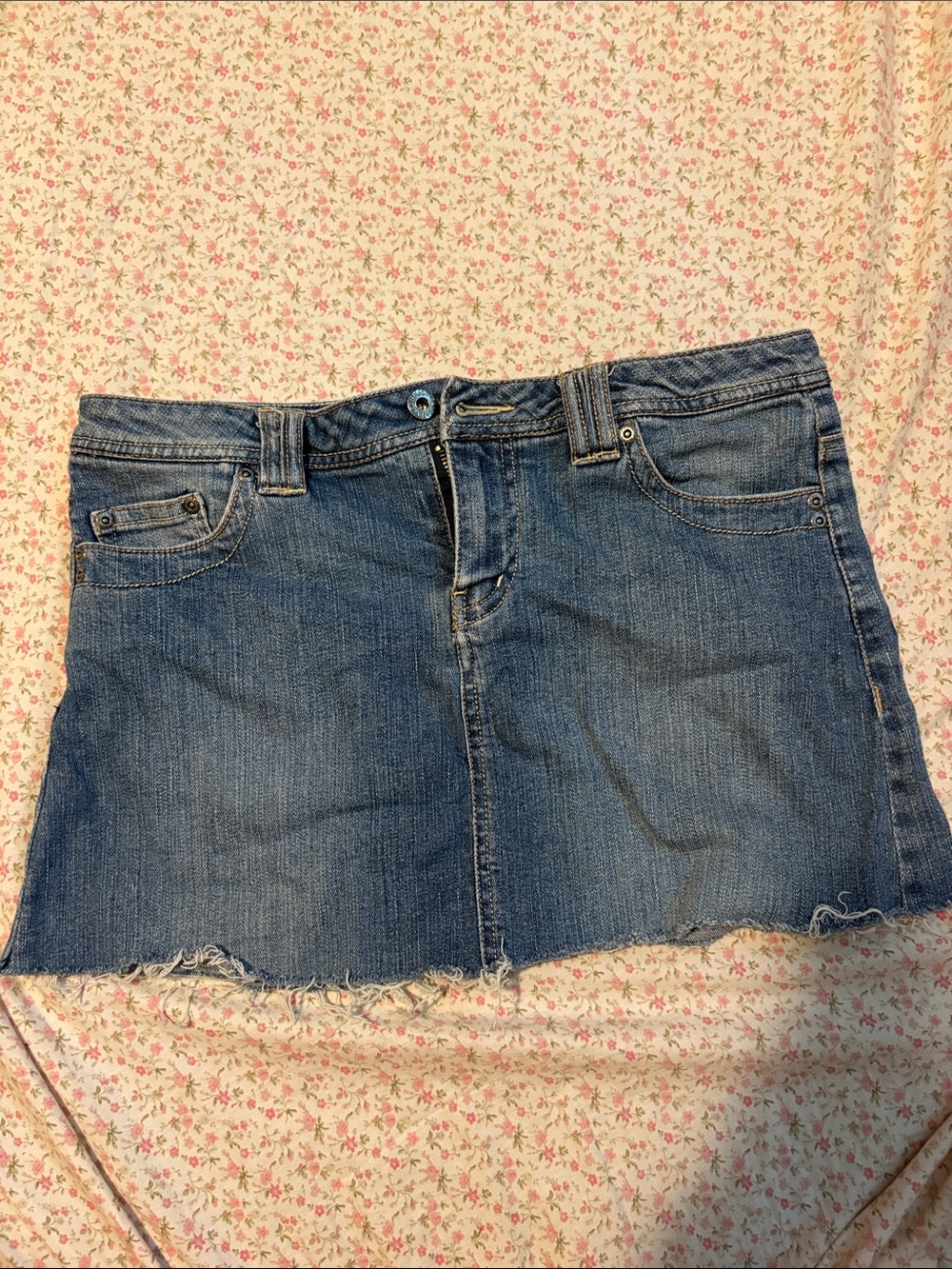 Denim Mini Skirt - Blue